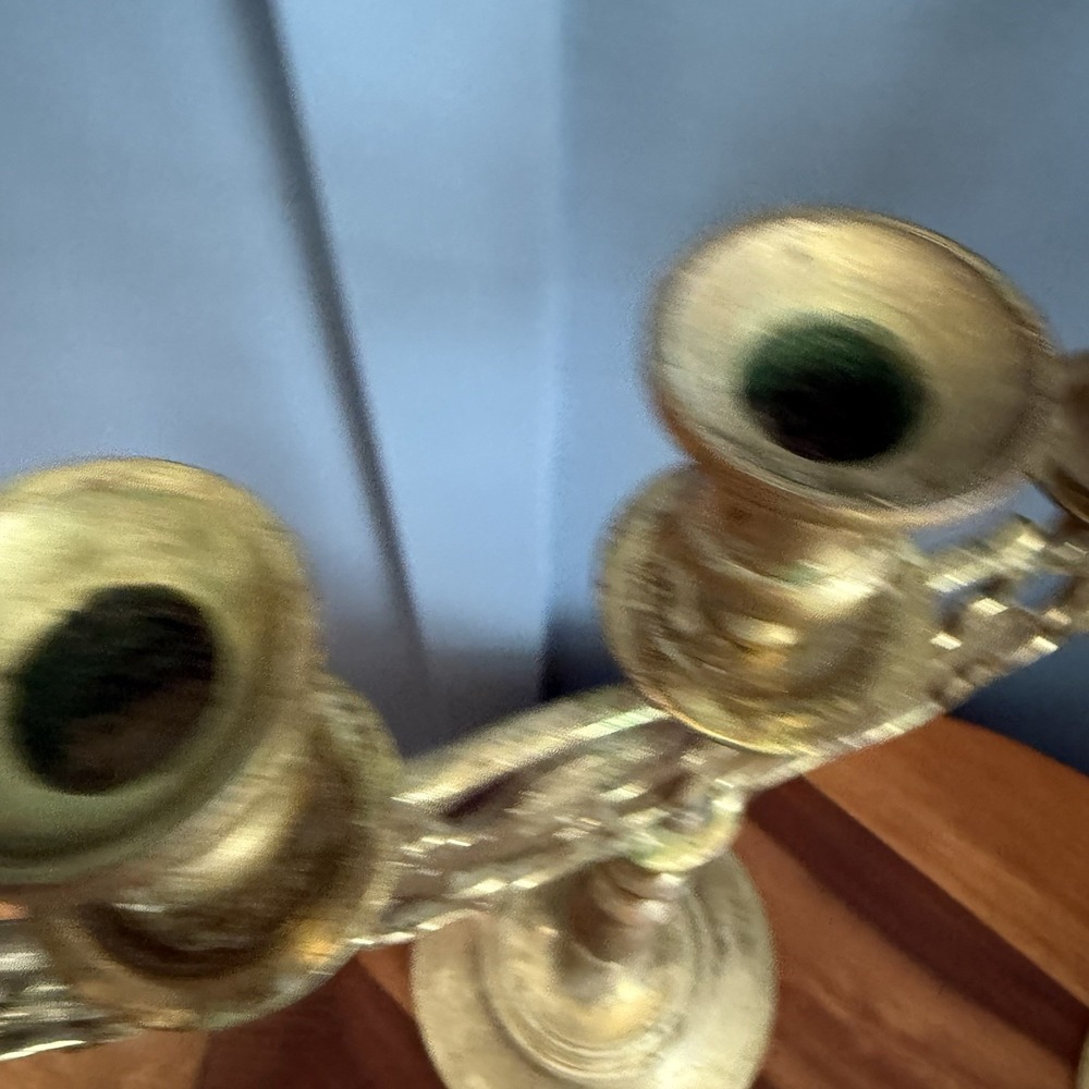 Vintage Brass Lion of Judah Candelabra Pair 5 Arm Shabbat Heavy Judaica Large - Picture 9 of 9